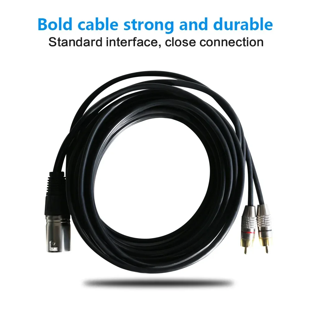 FSU เสียง 2RCA สายชาย XLR 3 พินชายหญิง CANNON เครื่องขยายเสียงผสมปลั๊ก AV สาย Dual XLR ถึง Dual สาย RCA 1.5 M/3 M/5 M