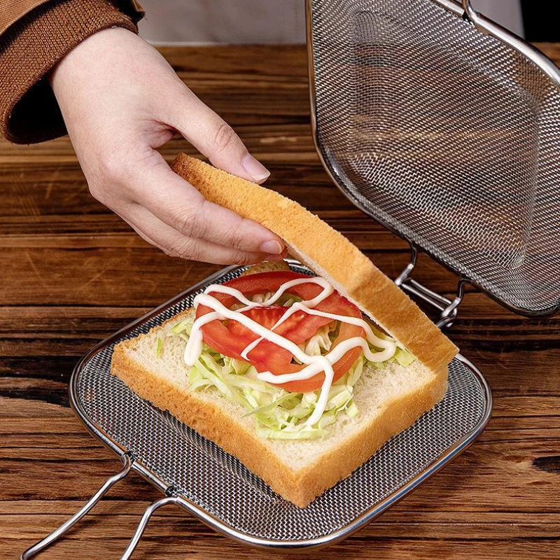 

New Oven Breakfast Toast Bread Baking Pan Sandwich Baking Stainless Steel Net For Quick Sandwich Making