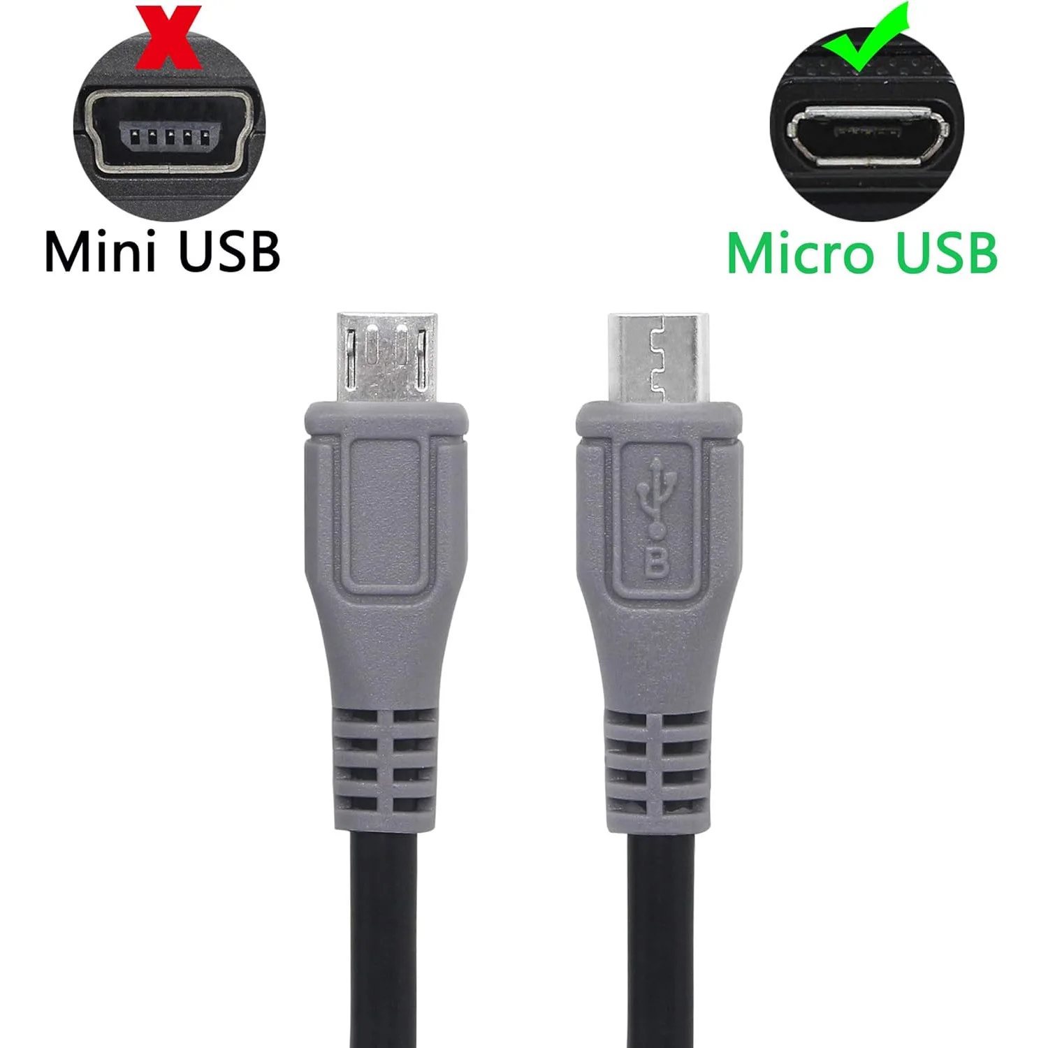 1pc Micro USB Type B Male To Micro B Male 5 Pin Converter OTG Adapter Lead Data Cable 20cm