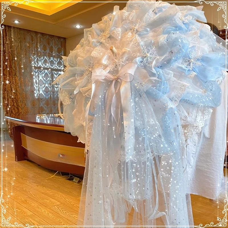 Handmade Flower Wedding Umbrella Snowflake Lace Tea Party