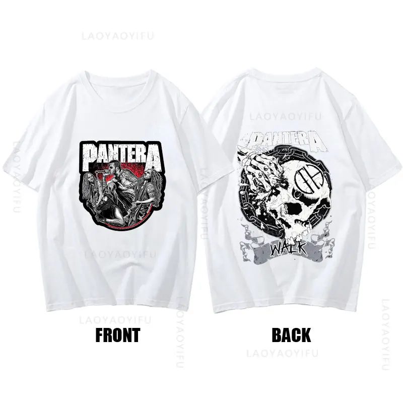 Pantera Heavy Metal Band Theme 100%Cotton T-Shirt for Men Women Snake Eye Skull Street Fashion Top Summer Unique Streetwear Tee