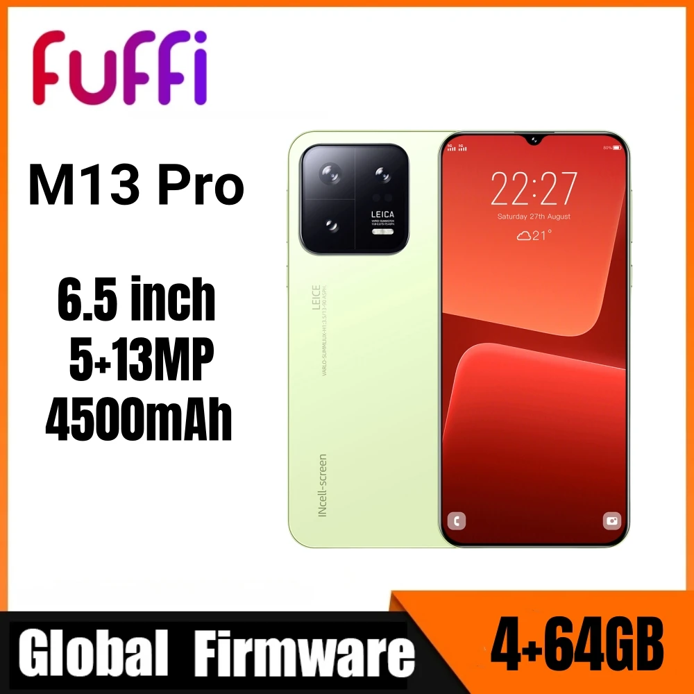 FUFFI-M13 Pro,Smartphone,6.5 inch,4GB RAM,64GB ROM,5+13MP,Mobile phones Android,4500mAh,Dual SIM,Google Play Store,Cell phone