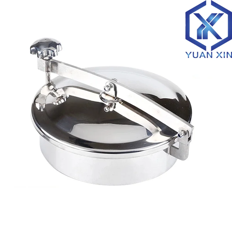 SS304/316L  normal pressure manhole cover sanitary quick opening manhole wine tank welding round flange manhole silicone