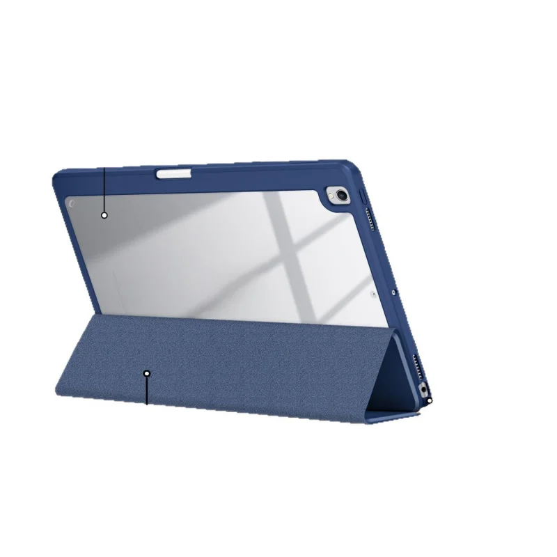 For iPad 10.2in Tri-Fold Acrylic Tablet Protective Case, Anti-Drop Zipper Cover 10.5