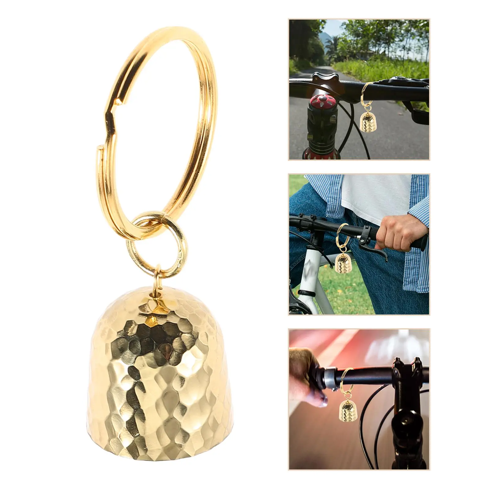 Brass Keychain Small Decorative for Bag Outdoor Camping Warning Craft Brass Material Clear Sound