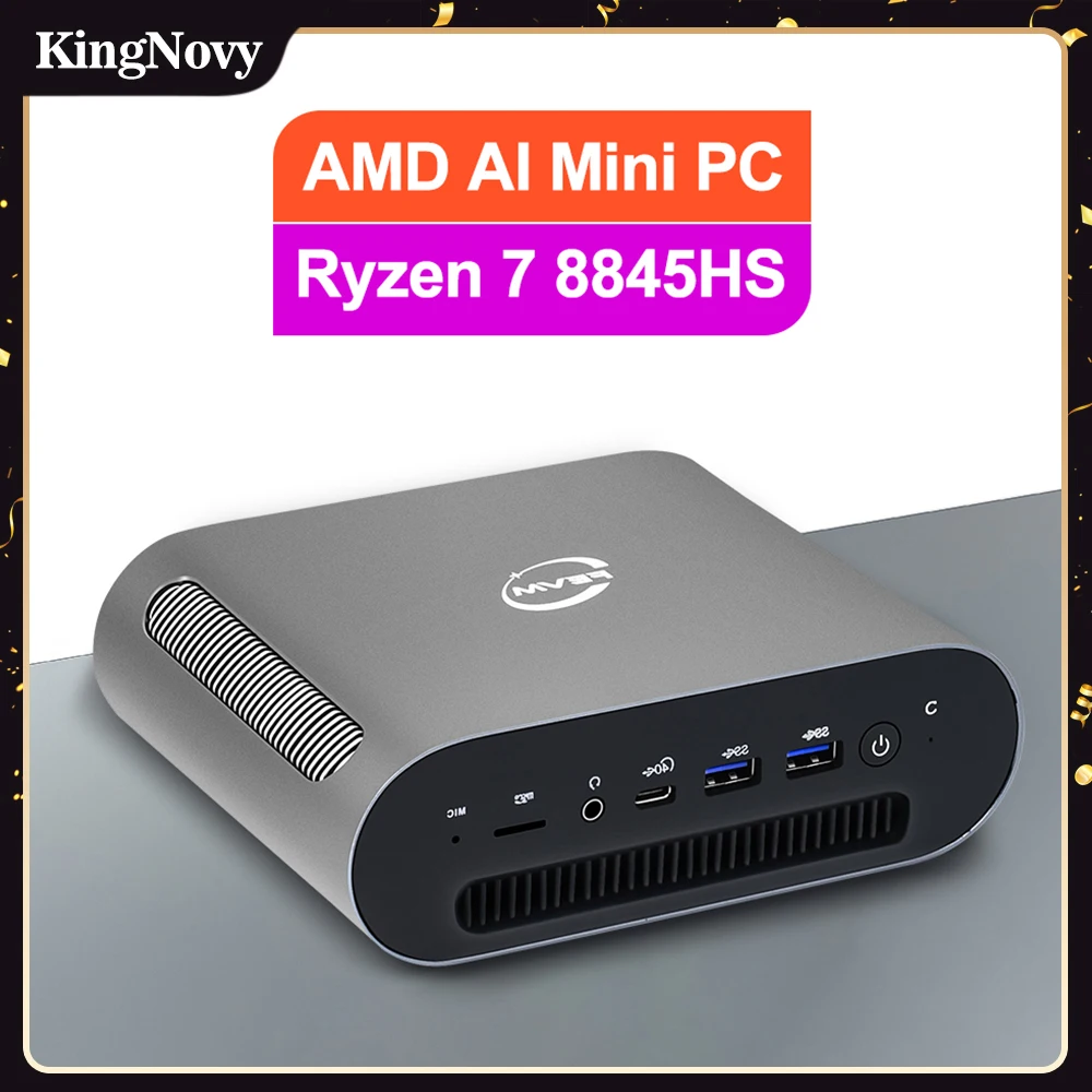 Oculink Mini Gaming PC Gamer, AMD Ryzen 7, 8845HS, Mini PC Gamer, 2 * USB 4.0, 2 * M.2 PCIe, 2 * DDR5, 5600 2.5G LAN, Mini PC Gaming, WiFi6