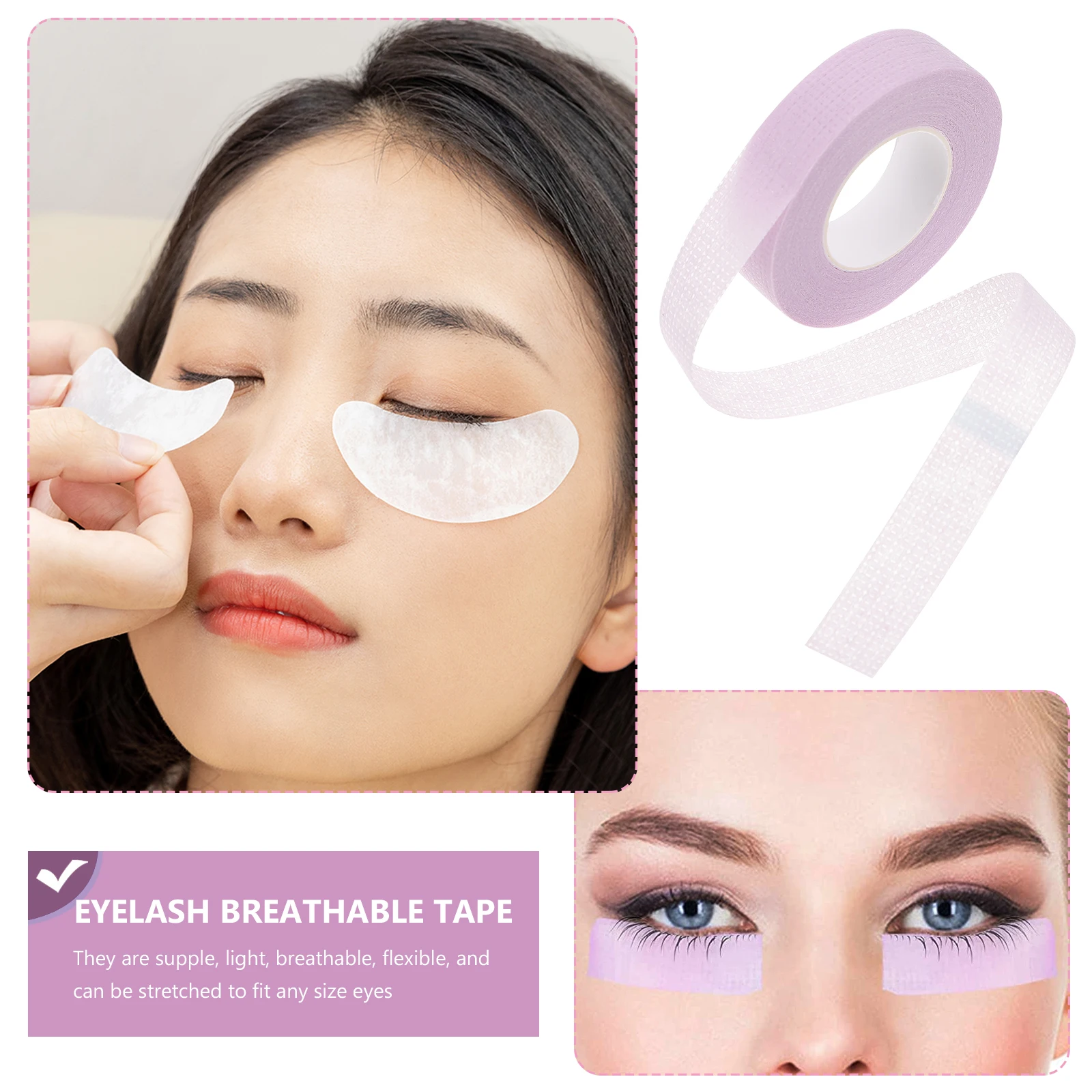 

6 Rolls Violet Non-Woven Eyelash Extension Tapes Disposable Adhesive Bands For Beauty Salon Eye Wraps Face Treatment Headbands