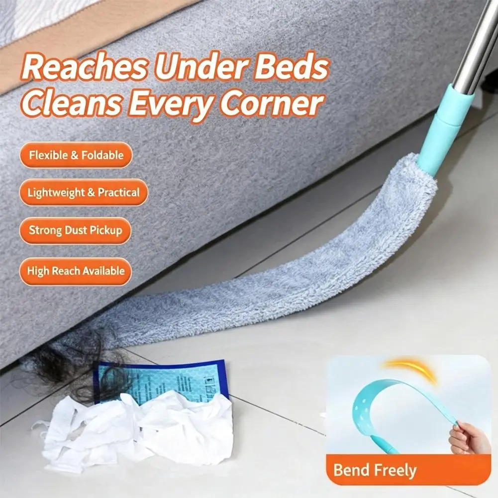 1.3M Telescopic Long Handle Broom For Home Blinds Dust Microfiber Brushes To Install Easy To Use Household Cleaning Tools