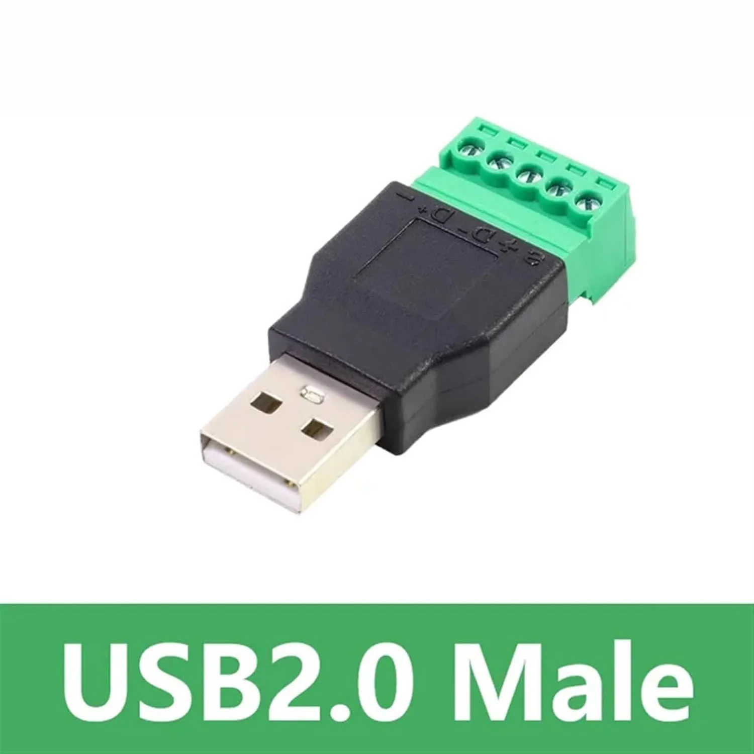 

2 шт. USB 2.0 Type A, 5-контактный винтовой разъем (штекер/гнездо) с экранированными винтовыми клеммами для компьютера, телевизора, клавиатуры