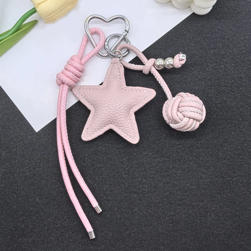 Braided Rope Bag High-grade Keychain Five-pointed Star Pendant Hanging Suitable For Phone Bag Accessories Ornament