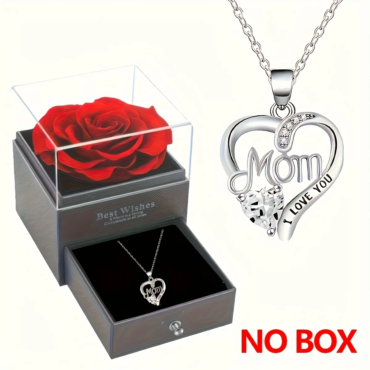 Exquisitely Designed Heart-Shaped Pendant Necklace for Mothers,for Mother'S Day,Fashionable Ladies'Necklace,No Gift Box Included