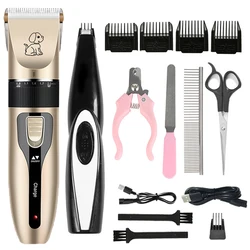 Pet Clipper Pflege Kit Wiederaufladbare Pet Haar Trimmer Rasierer Haarschnitt Set Für Katze Hund Haar Schneiden Entferner Maschine Professionelle