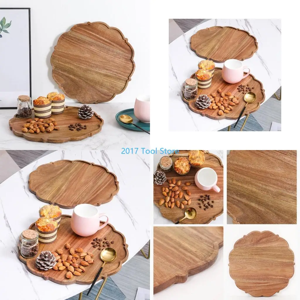 

K92A Serving Tray Lace Shaped Storage Trays Dessert Dinner Breads Fruit Snacks Display Dishes Tea Plate for Kitchen