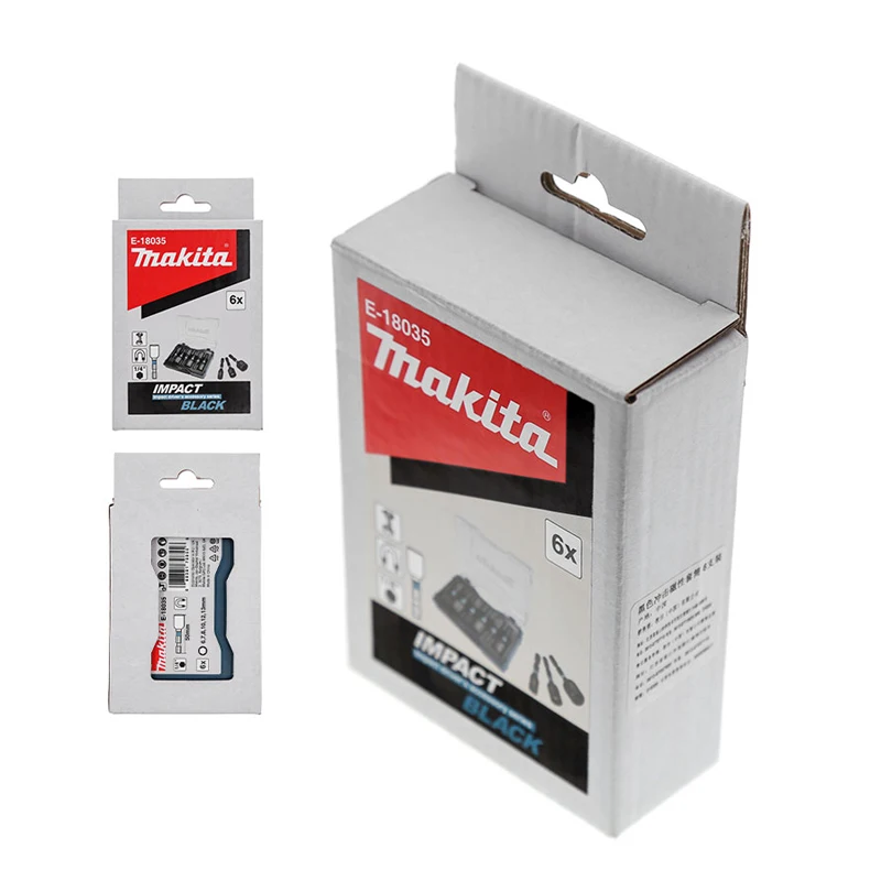 Makita E-18035 Black Impact Magnetic Socket 6X 1/4