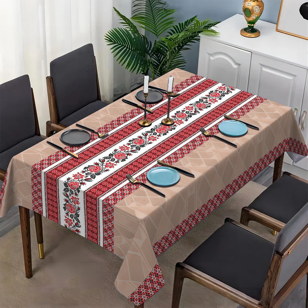 JIT-1pc Country Style Tablecloth Square Tablecloth Kitchen Dining Tablecloth Home Use Holiday Party Usezyc