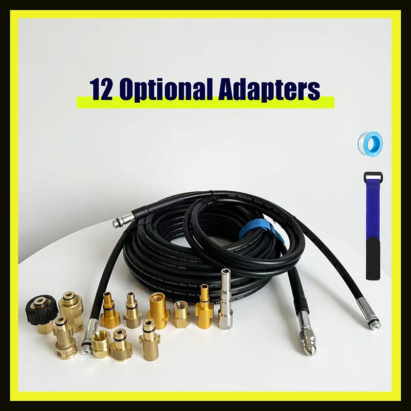 2~40m Pressure Washer Sewer Drain Water Cleaning Hose Car Washer Pipe Line Cleaning Kit Sewage Hose High Pressure Pipe Cleaner