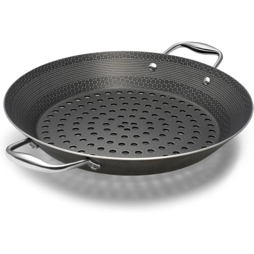 

HexClad Hybrid Nonstick BBQ Grill Pan, Dishwasher-Friendly, BBQ and Oven-Safe Up to 900°F