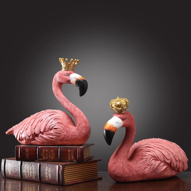 

Nordic Style Love Flamingo Bookshelf Decoration Small Ornaments Home Living Room Wine Cabinet New House Wedding Decoration