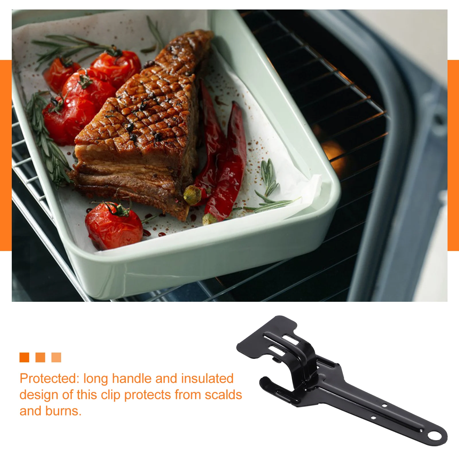 

Multifunctional Oven Tray Clamp Long Handle Anti-Scalding Gripper Metal Plating Kitchen Tool Baking Plate Extraction