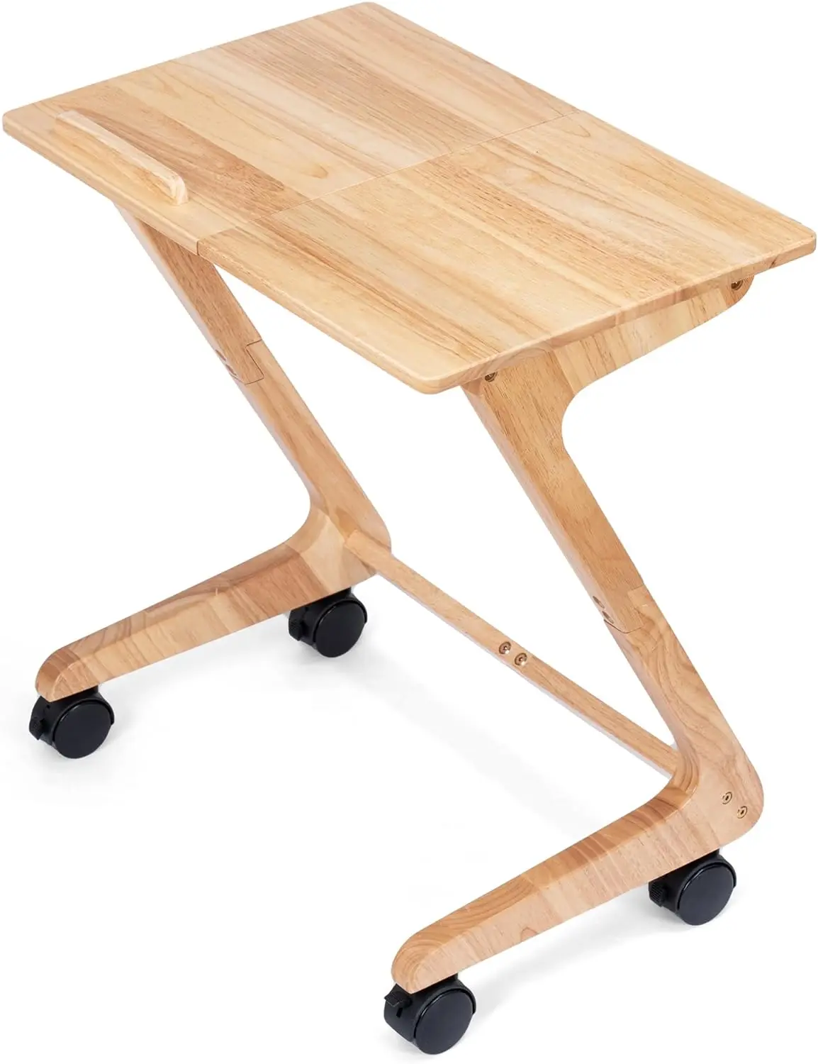 

Tv Tray Table, Tv Dining Table With Casters For Small Spaces, Solid Wood End Table, Sofa Couch Side Table Removable Snack Tray