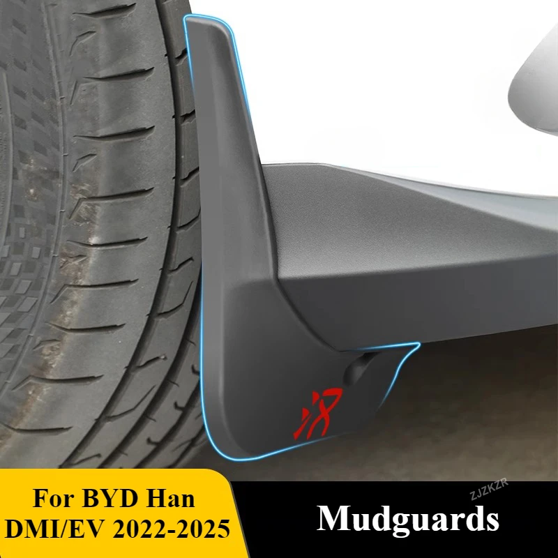 For BYD Han DMI/EV 2022-2025 Mudguards Splash Guard ABS soft plastic MudFlaps Front Rear Fender Auto Styline Car Accessories