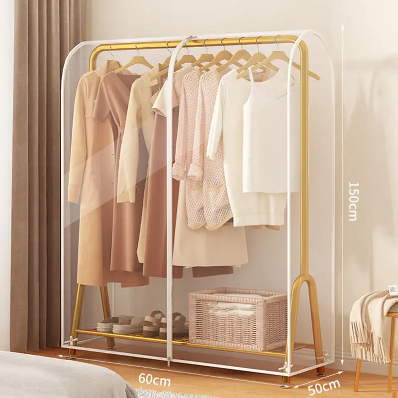 Garment Coat Dust Moisture proof Protection Transparent Square Full Cover for Floor-standing Drying Rack for Clothes - view 2