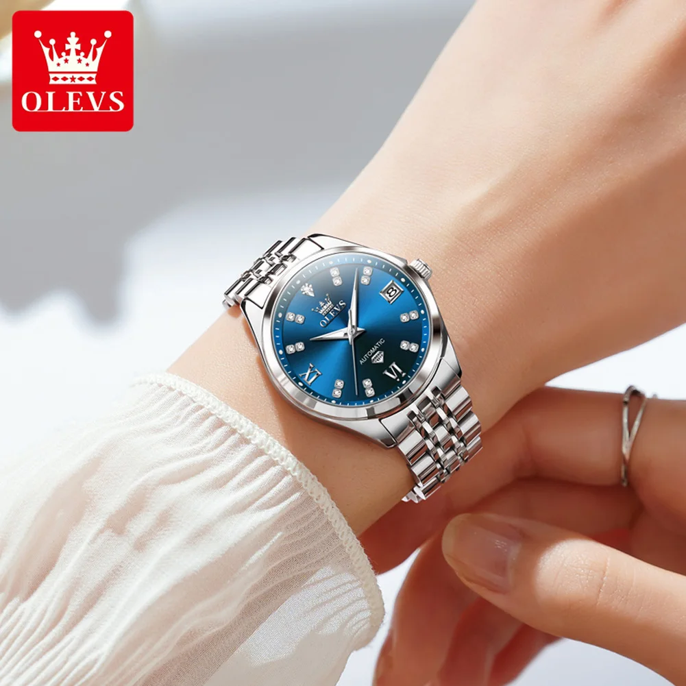 New OLEVS Women Watch Luxury Brand Automatic Mechanical Lady Waterproof Wristwatch Female Fashion Casual Clock reloj mujer