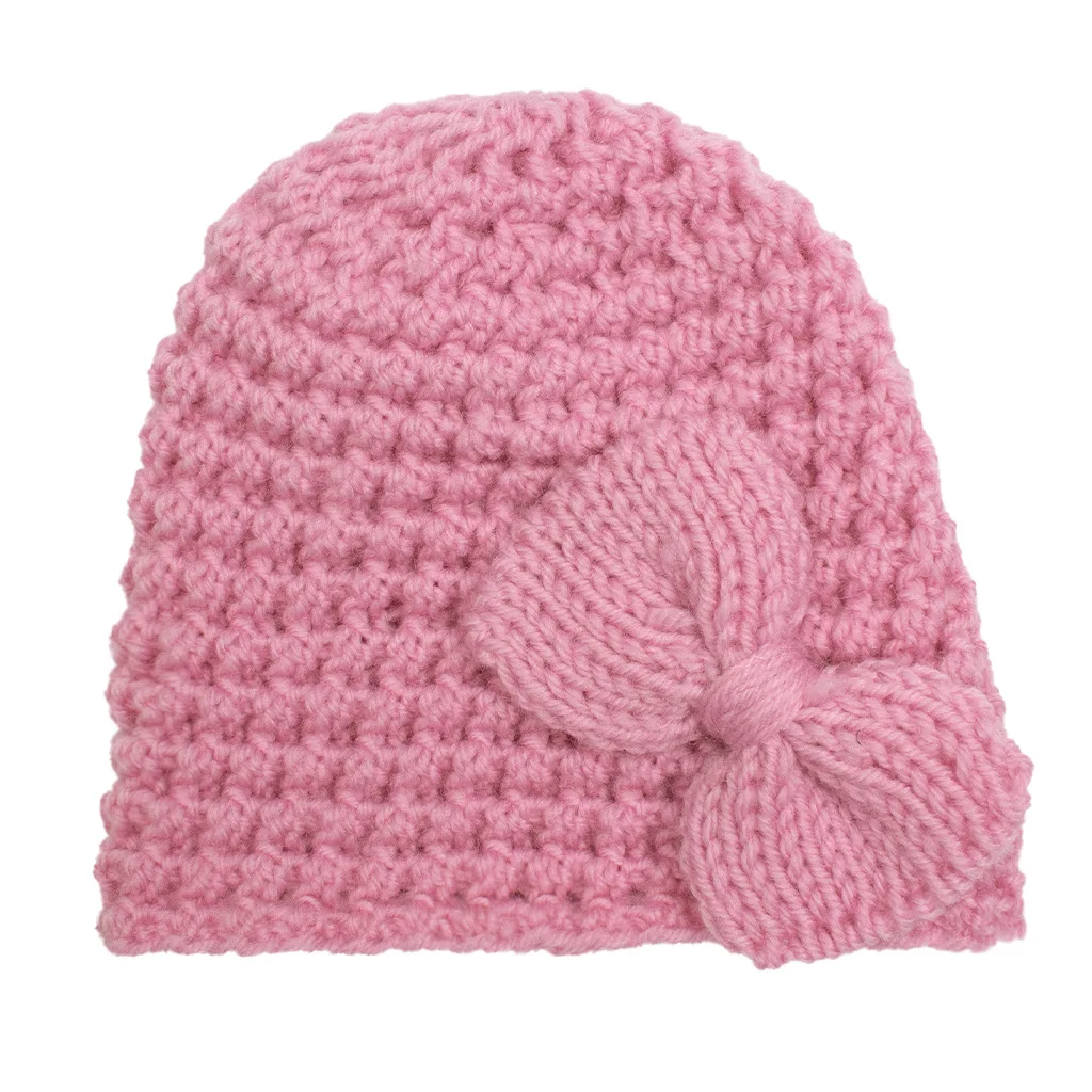 Fall/winter 2024 Baby Wool Knitted Hats for Children Solid Color Comfortable Bow Wool Pullover Hats for Men and Women Baby Hats