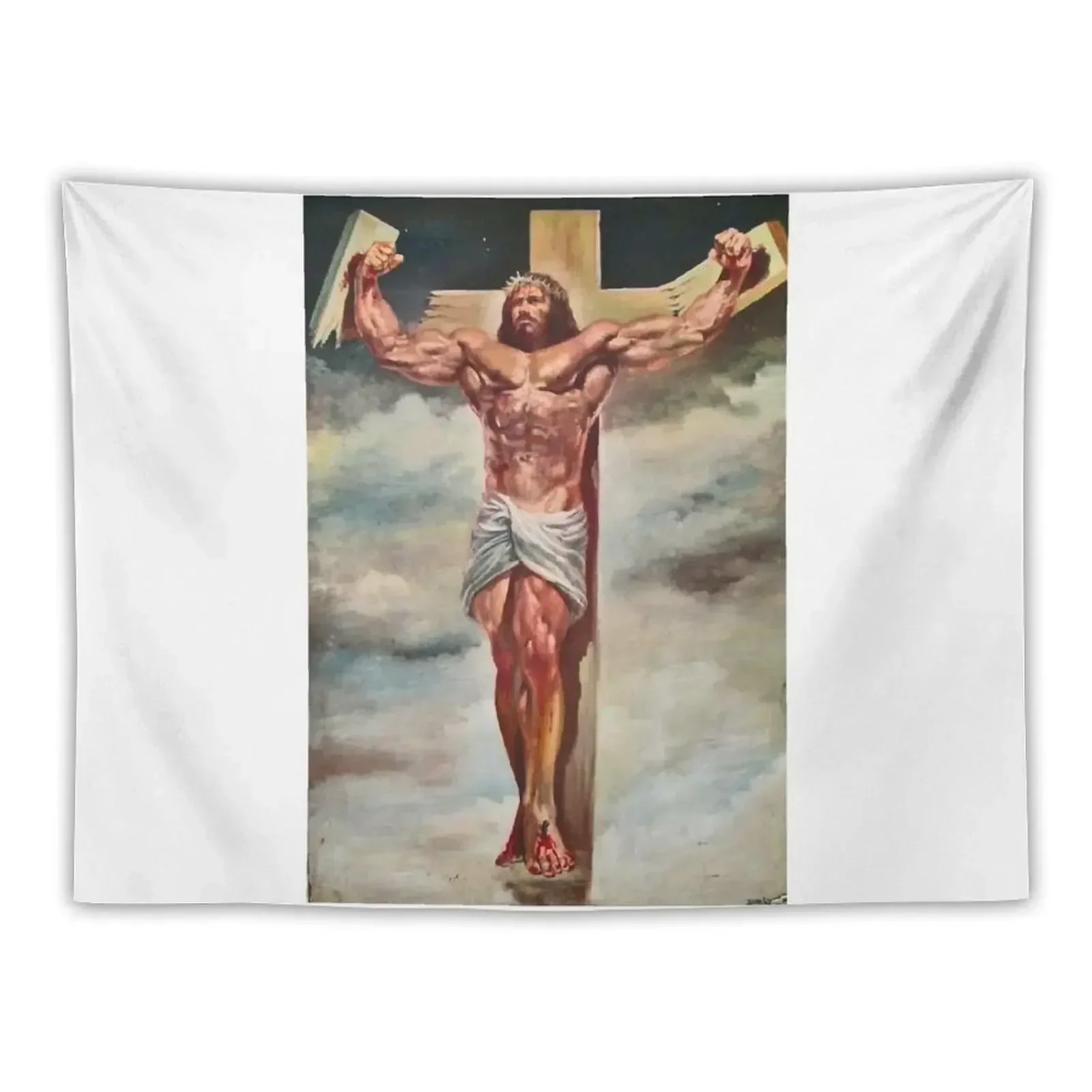 Muscle Jesus Christ Classic Tapestry Aesthetic Room Decors Wall Deco Art Mural Tapestry