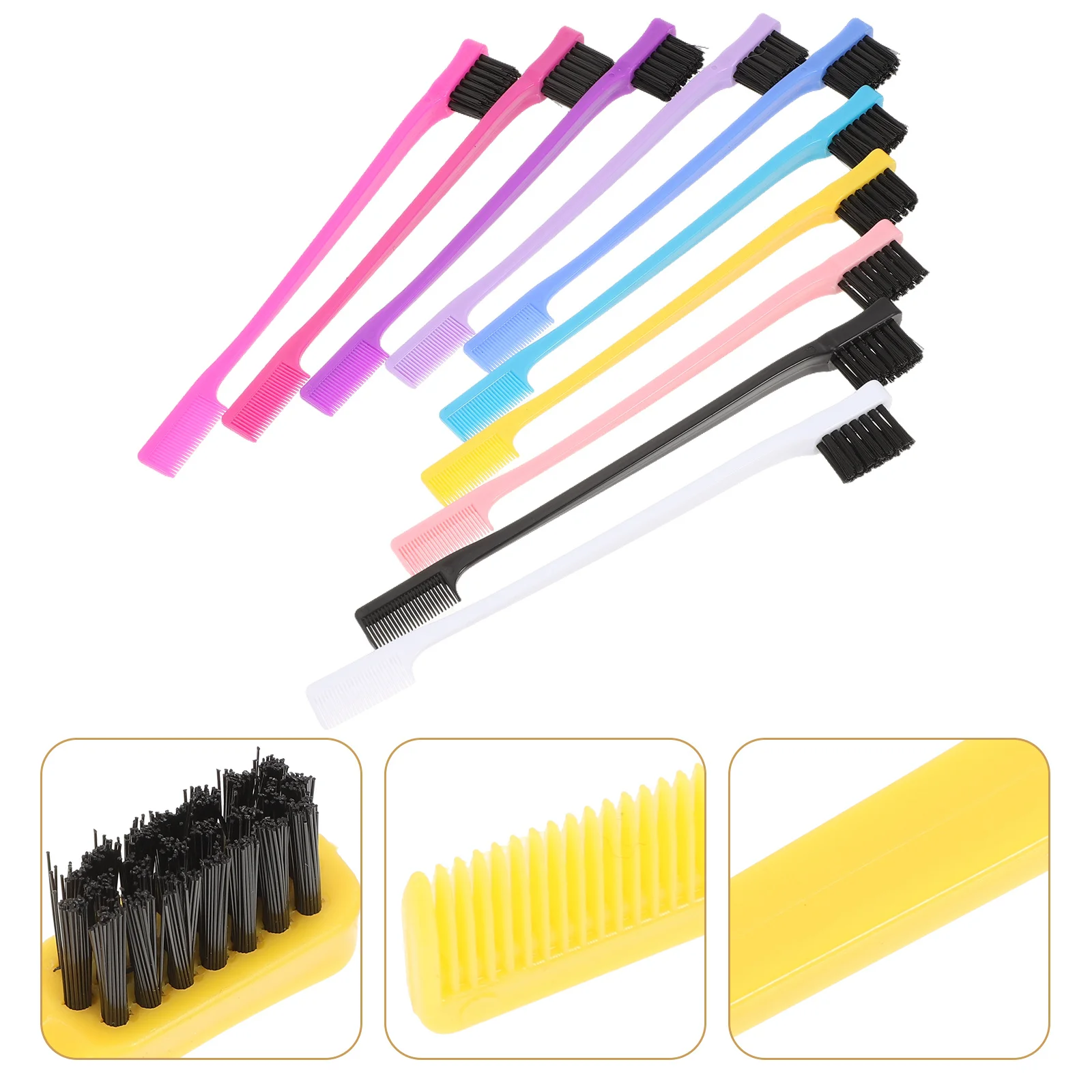 10 pçs conjunto de escova de sobrancelha ponta dupla escova de sobrancelha para sobrancelhas cílios ferramenta de preparação de cabelo pentes de maquiagem pente de chicote