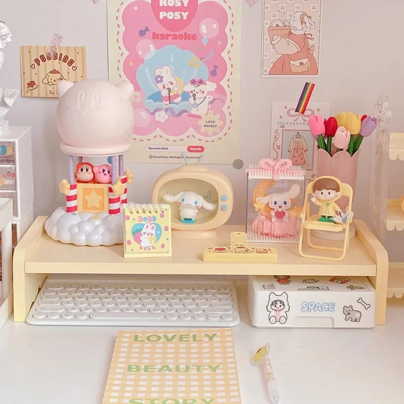 Korean Instagram Minimalist Girl Heart Desktop Storage Rack, Laptop Screen Height Increase Rack, Storage Rack