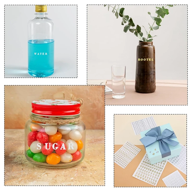 

12 листов наклеек из смолы с буквами, наклейки с маленькими буквами и цифрами, сплав, самоклеющиеся, золотые и серебряные, высота 3 мм/4,5 мм-A51M