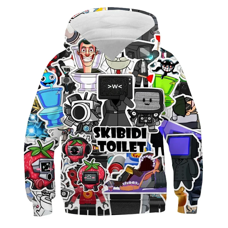 New Skibidi Toilet Hoodies Sweatshirts Autumn Fleece Pullover Boys Girls Casual Hooded Tops Long Sleeve Sweatshirt Kids Clothes