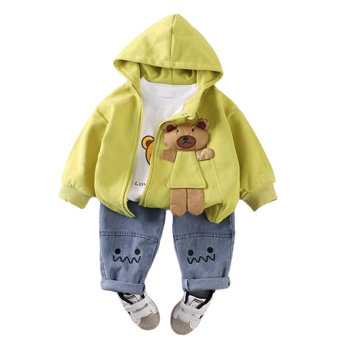 

2025 Fall Baby Boy Clothes 18 To 24 Months Cartoon Long Sleeve Jackets + T-shirts + Pants Kids Boys First Birthday Outfit Set