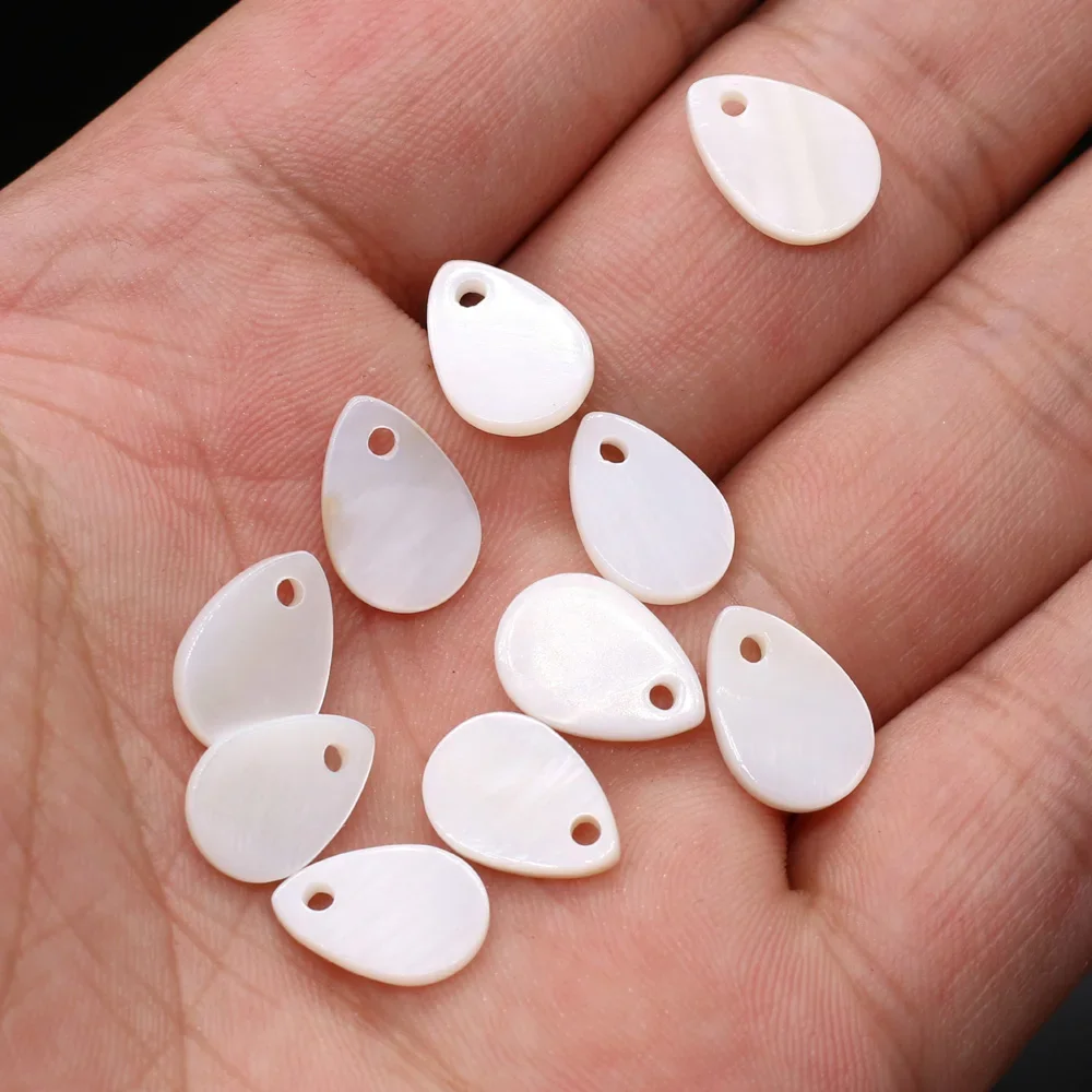 20PCS Wholesale Natural Freshwater Shell White Droplet Shaped Pendant Jewelry Making DIY Necklace Earrings Accessories Gifts