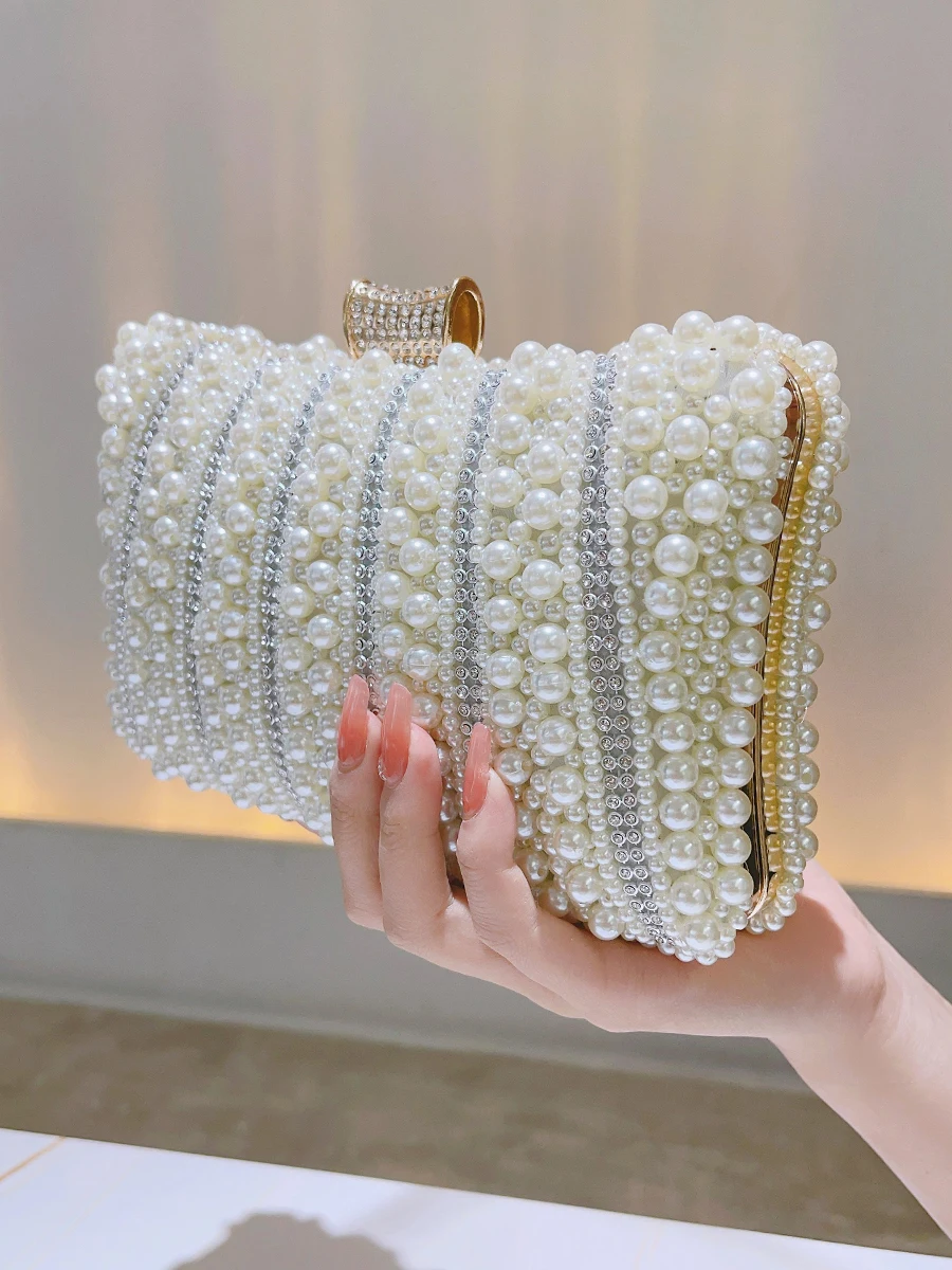 Diamonds Small Bags Pearl Handbags Women\'s Banquet Celebrities Handbags With Evening Dresses Cheongsam Clutch Purse