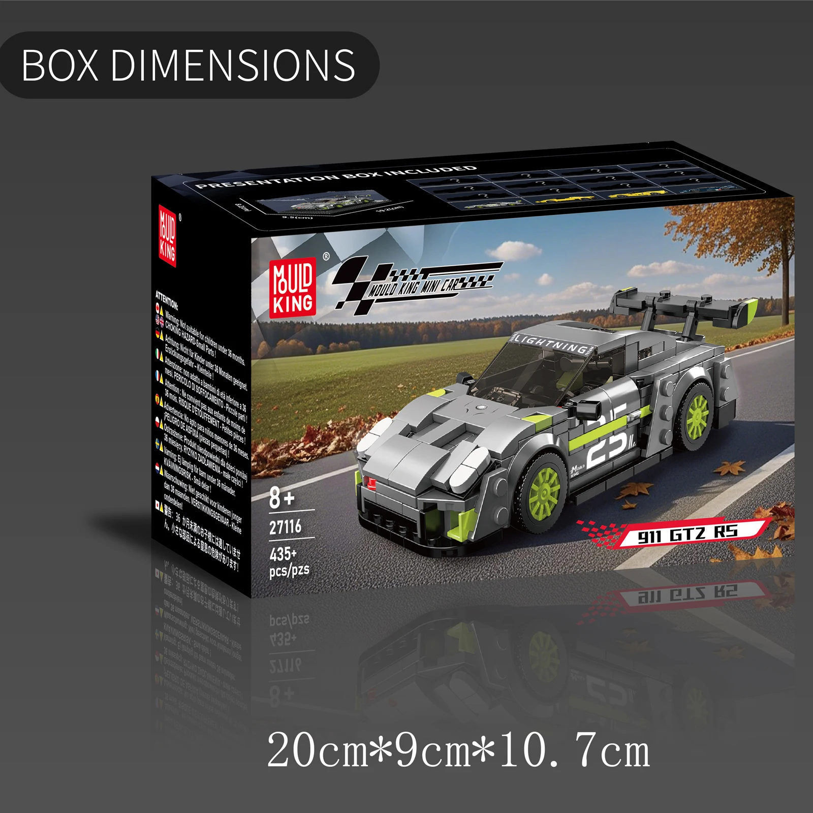 

Mold King 27116 911 BTZ R5 GT Гоночный автомобиль Строительные блоки Мини-модель спортивного автомобиля с коробкой для дисплея Коллекционные игрушки в подарок 435 шт.