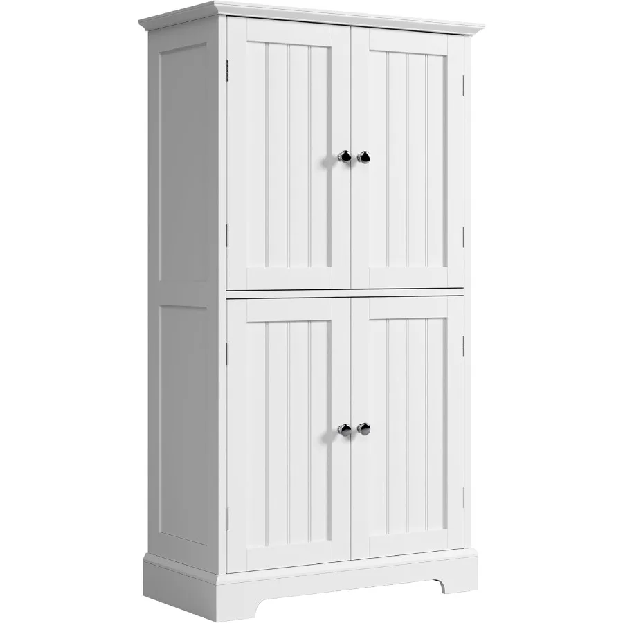 Modern freestanding bathroom floor cabinet with 4 doors and adjustable shelves for efficient storage ideal for bathroom or livi