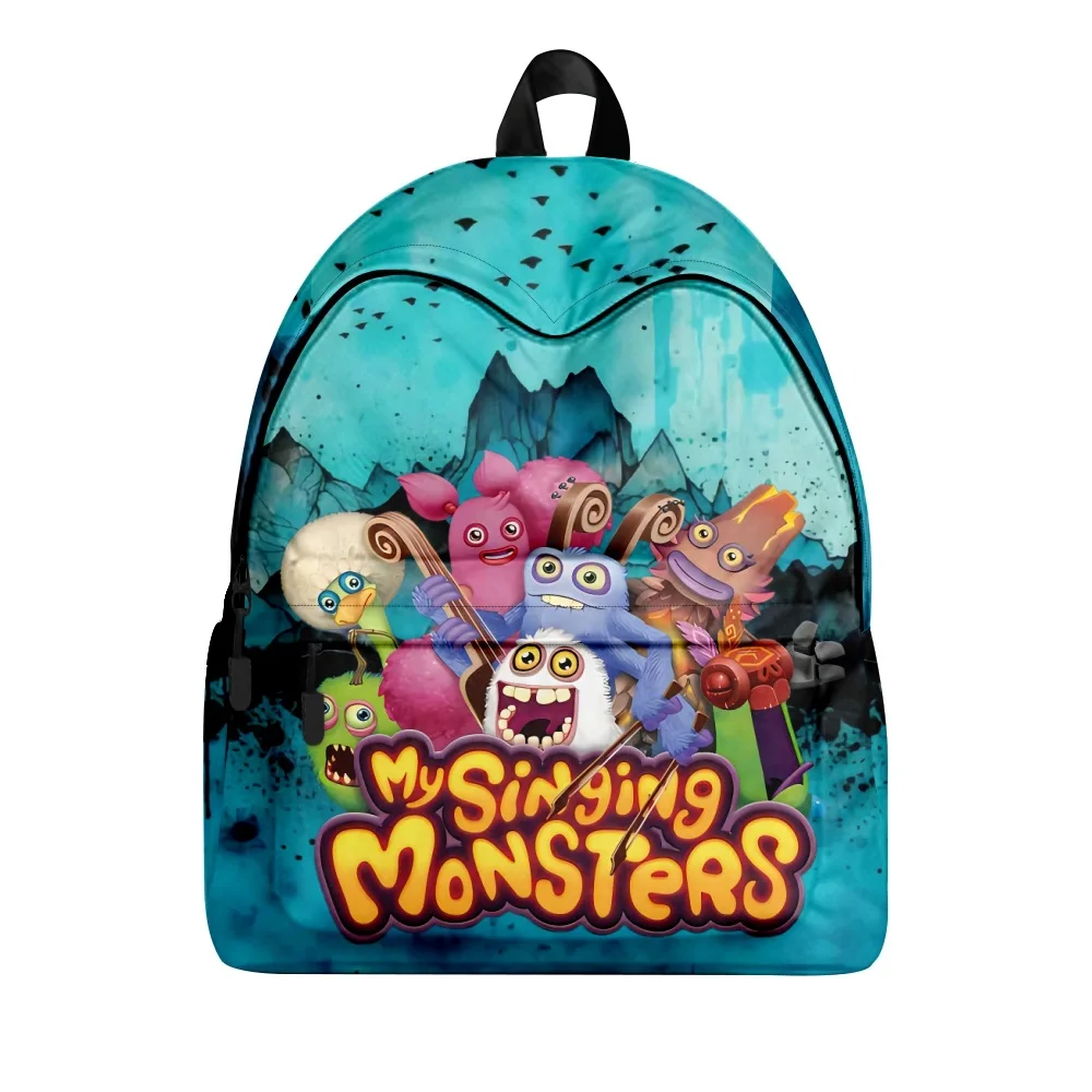 

Hip Hop Popular my singing monsters student Bookbag Notebook Backpacks 3D Print Oxford Waterproof Casual Travel Backpacks