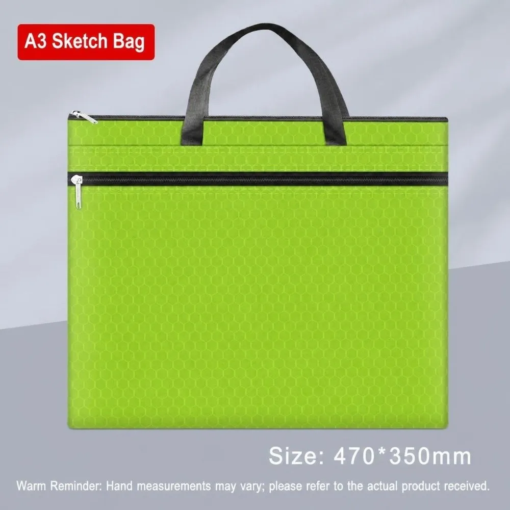 Portable Oxford Cloth A3 Document Bag A3 with Handle Zipper File Bag Large Capacity Sketch Drawing Storage Bag