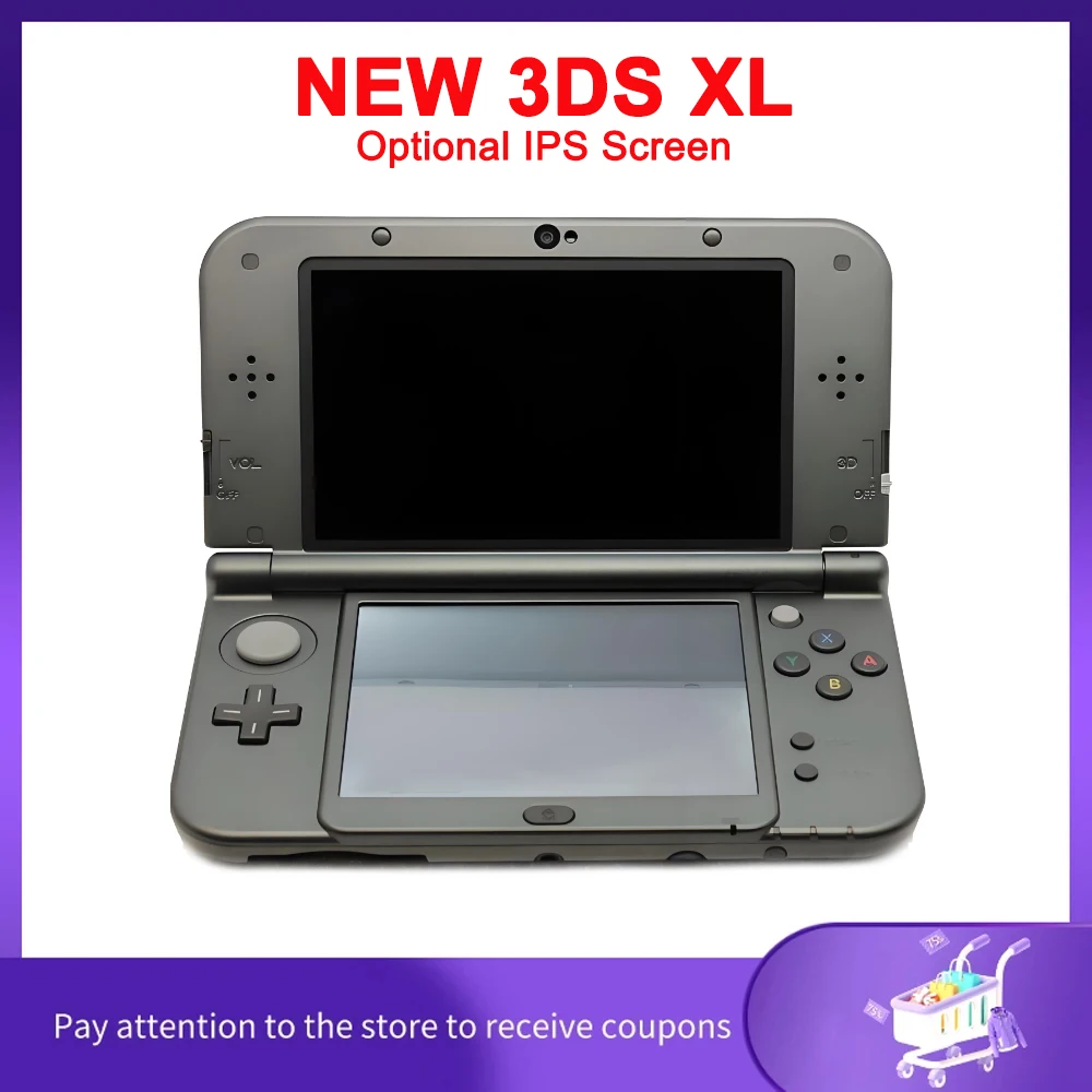 New 3DS XL with Dual IPS Screen / TN Screen - Refurbished New 3DS XL Game Console Region Free Hacked Edition Free 3DS Games