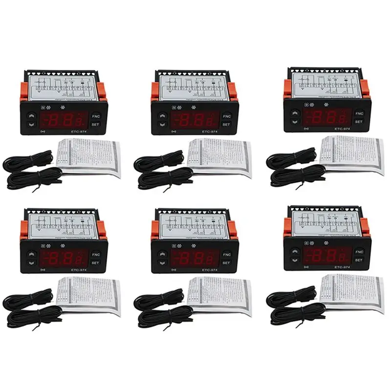 THIVN-6X ETC-974 Digital Temperature Controller Microcomputer Thermostats Thermostat Refrigeration Alarm 220V NTC Sensor