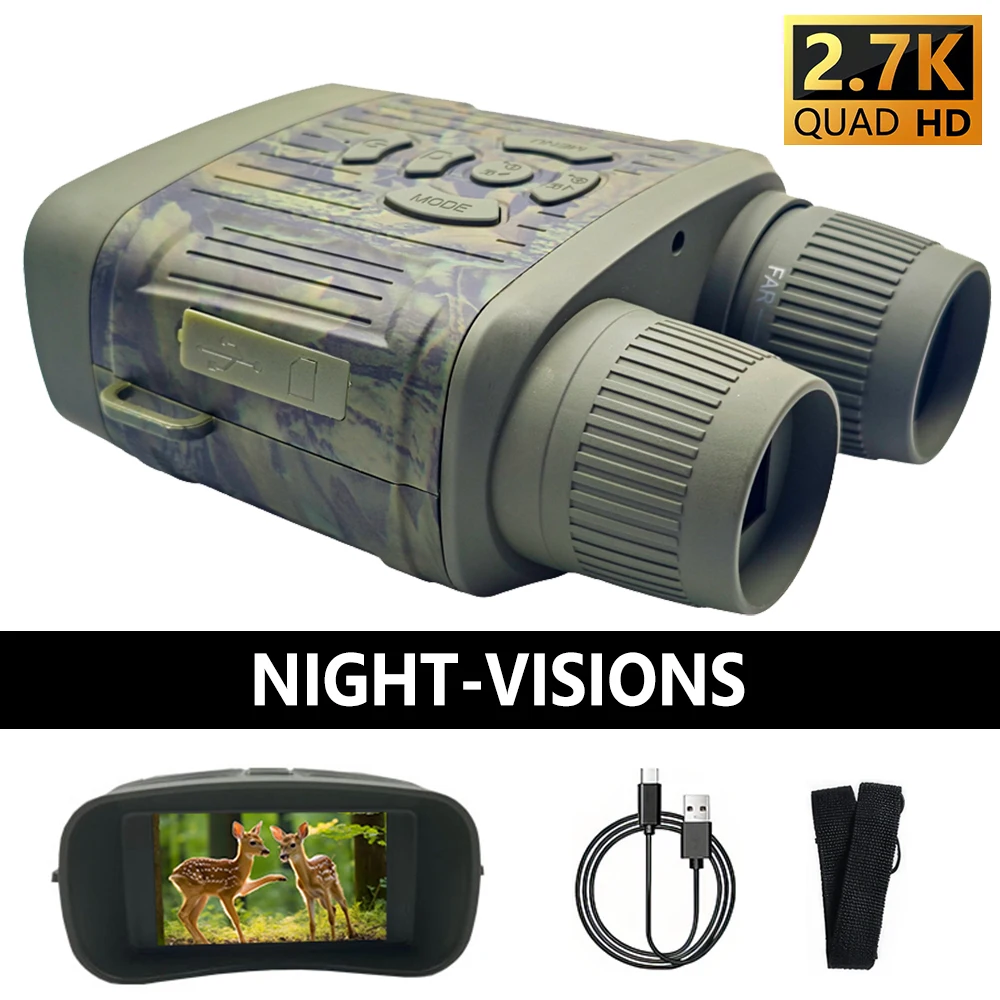 Digital Infrared Night Vision Goggles HD 10X Digital Zoom 36MP Resolution 2.7K Video Recording for Hunting Outdoor