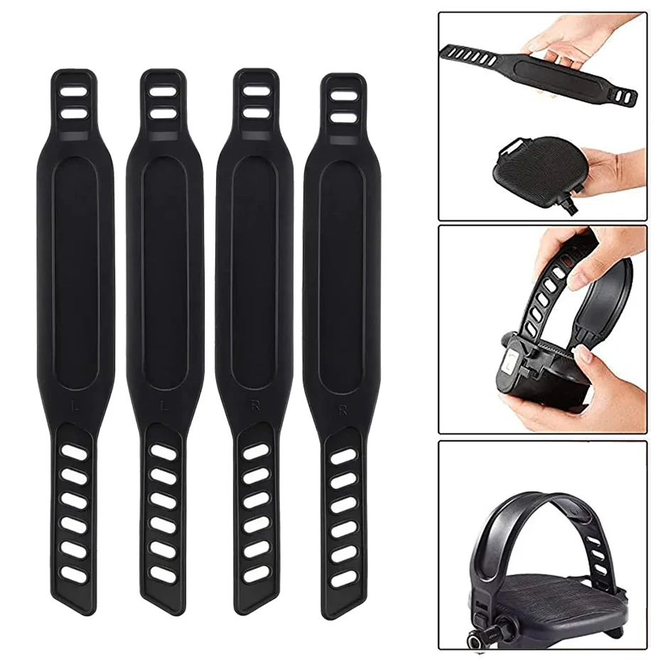 New 2/4pcs Exercise Bike Belts Adjustable Length Bicycle Pedal Straps Generic for More Stationary Cycling Fix Bands Tape Fitness