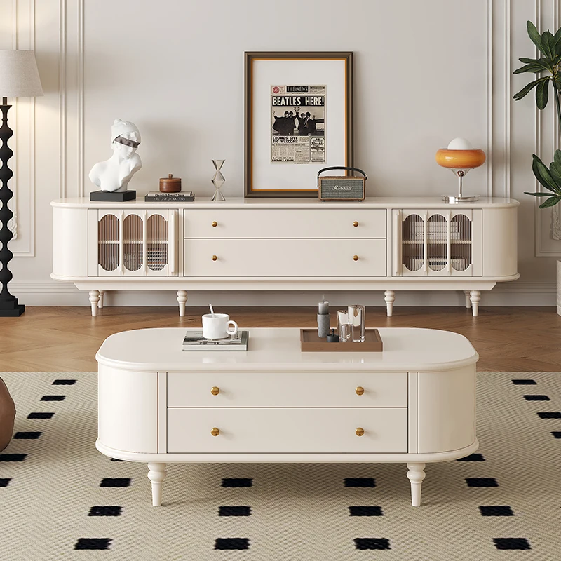 Nordic Aesthetic Tv Stands With Drawers Modern Beauty Storage Tv Stands Glamour French Mueble Salón Tv Furniture Living Room