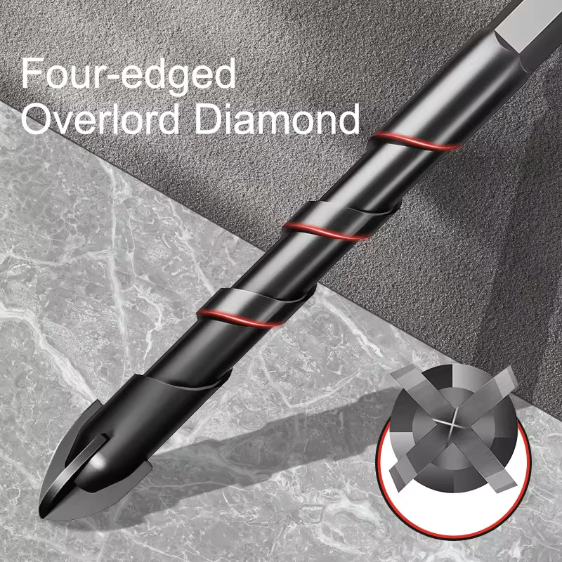 4/5/6/8/10/12mm Hard Overlord Drill Bits Triangular Ceramic Drill Bit Woodworking Hole Opener for Concrete Glass Wood Power Tool