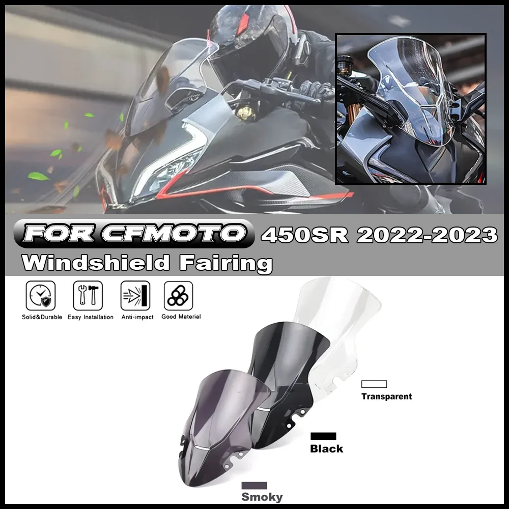 

For CFMOTO 450SR 450SS CF450SR 2022 2023 Motorcycle Front Windshield Windscreen Cover Wind Shield Deflector Windshield Fairing