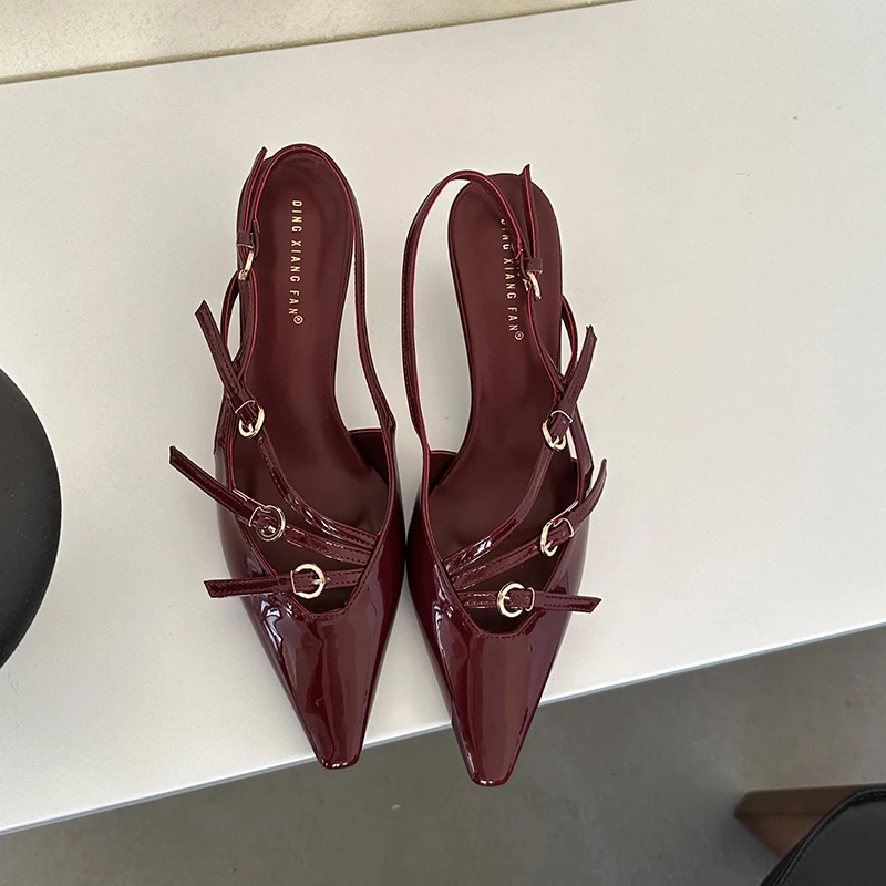 

Women High Heels Sandals Summer Fashion Female Shoes Woman Stiletto Pointed Ladies Sexy Sandalias Shoes 2024 New Hollow Buckles