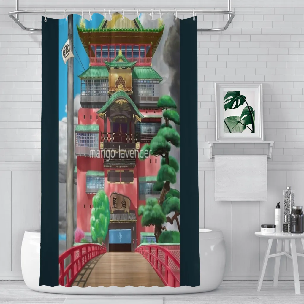 

Bathhouse Spirited Away Digital Art Shower Curtain for Bathroom Aesthetic Room Decoration