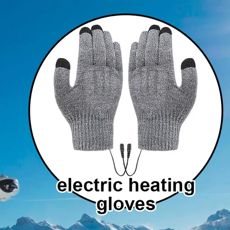 Elektrische Heiz handschuhe 1 Paar 5V gestrickte Vollfinger-Elektro handschuhe Motorrad-Heiz handschuhe Hand wärme handschuhe für den Außenbereich